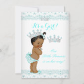 Princess Baby shower Aqua White Tiara Ethnic Kaart (Voorkant)