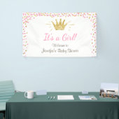 Princess Baby shower banner Royal Pink Gold Girl (Beurs)