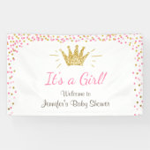Princess Baby shower banner Royal Pink Gold Girl (Horizontaal)