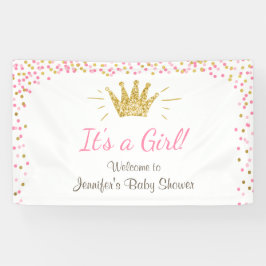 Princess Baby shower banner Royal Pink Gold Girl
