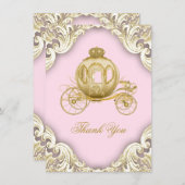 Princess Baby shower Bedankt kaarten (Voorkant / Achterkant)