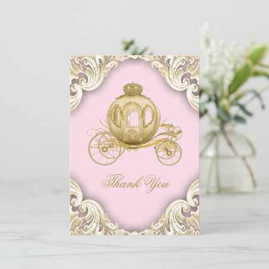 Princess Baby shower Bedankt kaarten (Staand voorkant)