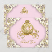 Princess Baby shower Bedankt kaarten (Voorkant / Achterkant)