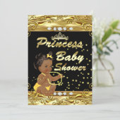 Princess Baby shower Black Gold Sprinkle Ethnic Kaart (Staand voorkant)