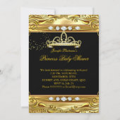 Princess Baby shower Black Gold Sprinkle Ethnic Kaart (Achterkant)