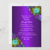 Princess Baby shower Blauwgroen blauw Paars meisje Kaart (Achterkant)