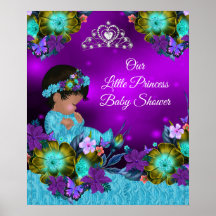 Princess Baby shower Blauwgroen Blue Paars Girl 2