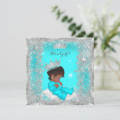 Princess Baby shower Blauwgroen Silver African Ame Kaart (Staand voorkant)
