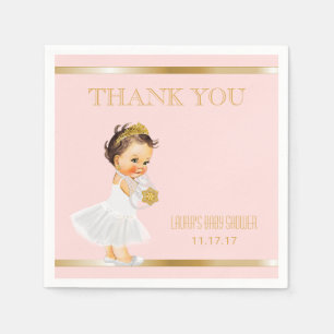 Princess Baby shower Blush Pink Gold Hartelijk d Servetten