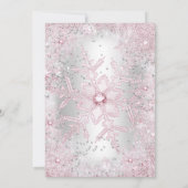 Princess Baby shower Blush Pink Winter Wonderland Kaart (Achterkant)