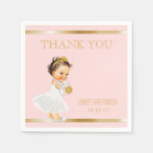 Princess Baby shower | Blush roze goud dank u Servetten (Voorkant)