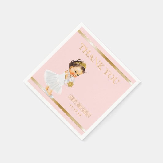 Princess Baby shower | Blush roze goud dank u Servetten (Hoek)