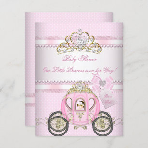 Princess  Baby shower Cute Girl Carriage Kaart
