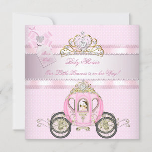 Princess  Baby shower Cute Girl Carriage Kaart