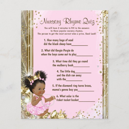 Princess Baby shower Games (Achterkant)