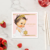 Princess Baby shower Gepersonaliseerde Blush Pink  Servet (Insitu)