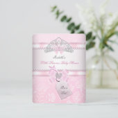 Princess  Baby shower Girl Butterfly Tiara Kaart (Staand voorkant)