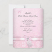 Princess  Baby shower Girl Butterfly Tiara Kaart (Achterkant)