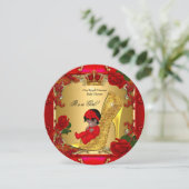 Princess Baby shower Girl Gold Red Rose Hi Hiel R Kaart (Staand voorkant)