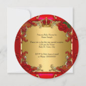 Princess Baby shower Girl Gold Red Rose Hi Hiel R Kaart (Achterkant)