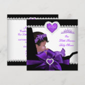 Princess Baby shower Girl Paars-Afrikaans-Amerikaa Kaart (Voorkant / Achterkant)