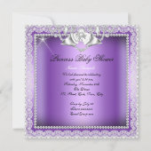 Princess Baby shower Girl Paars Lace Diamond Kaart (Achterkant)