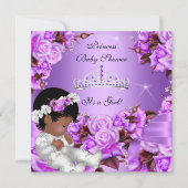 Princess Baby shower Girl Paars roze roze roze 2 Kaart (Voorkant)