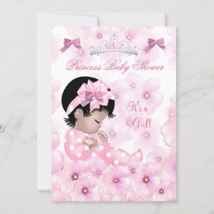 Princess Baby shower Girl Pink Floral Asian Kaart