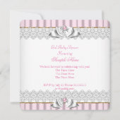 Princess Baby shower Girl Pink Gold Silver Kaart (Achterkant)