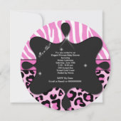 Princess Baby shower Girl Pink Leopard Zebra 2 Kaart (Achterkant)
