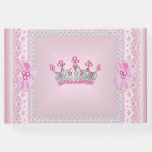 Princess Baby shower Girl Pink Pearl Tiara Gastenboek (Achterkant)