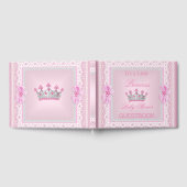 Princess Baby shower Girl Pink Pearl Tiara Gastenboek (Volledig)