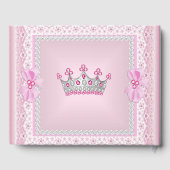 Princess Baby shower Girl Pink Pearl Tiara Gastenboek (Achterkant)