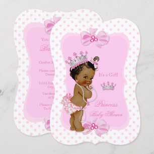 Princess Baby shower Girl Pink Polka Dot Ethnic Kaart
