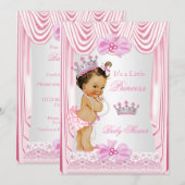 Princess Baby shower Girl Pink Silk Kaart (Voorkant / Achterkant)