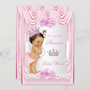 Princess Baby shower Girl Pink Silk Kaart