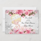 Princess Baby shower Girl Pink Snowflake Rozen 2 Kaart (Voorkant)