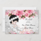 Princess Baby shower Girl Pink Snowflake Rozen Kaart (Voorkant)