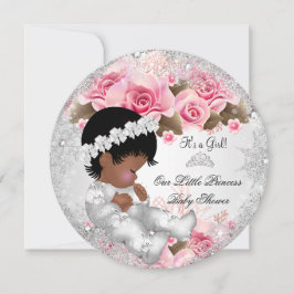 Princess Baby shower Girl Pink Snowflake Rozen R Kaart