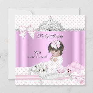 Princess Baby shower Girl Puppy Tiara Kaart