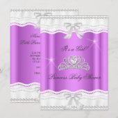 Princess Baby shower Girl Tiara Lace Kaart (Voorkant / Achterkant)