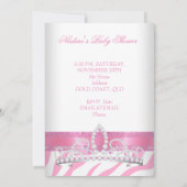 Princess Baby shower Girl Zebra Pink White Beer Kaart (Achterkant)