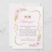 Princess Baby shower - Hartelijk dank Bedankkaart (Voorkant)