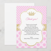 Princess Baby shower - Hartelijk dank voor uw kaar Bedankkaart (Voorkant / Achterkant)