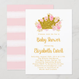 Princess Baby shower Invitation, Baby Girl Shower Kaart