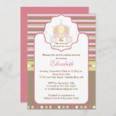 Princess Baby shower Invitation Carriage Kaart (Voorkant / Achterkant)