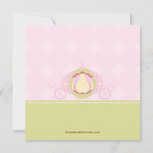 Princess Baby shower Invitation  Carriage Kaart (Achterkant)