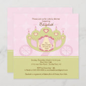 Princess Baby shower Invitation  Carriage Kaart (Voorkant / Achterkant)