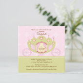 Princess Baby shower Invitation  Carriage Kaart (Staand voorkant)