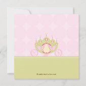 Princess Baby shower Invitation  Carriage Kaart (Achterkant)